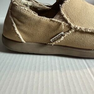 CROCS Canvas Tan Slip-On Slippers